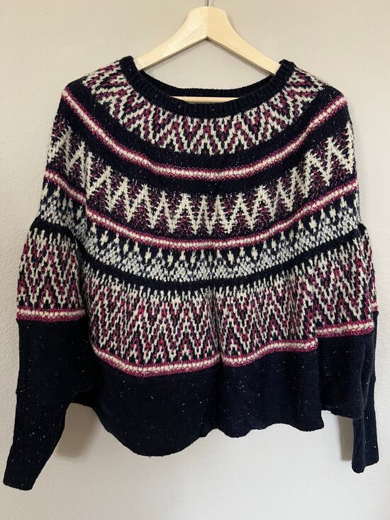 Anthropologie Sweaters - Anthropologie Sleeping on Snow Midland Sweater Poncho Style Wool Blend Sz S